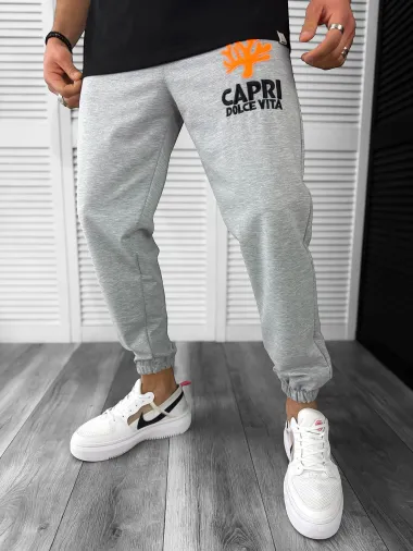 Trening barbati negru oversize cu imprimeu pantaloni + bluza 12918 P18-3.1