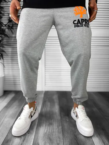 Trening barbati negru oversize cu imprimeu pantaloni + bluza 12918 P18-3.1