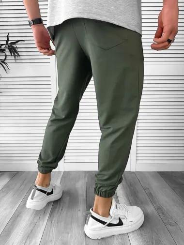 Trening barbati gri/kaki pantaloni + tricou oversize 13029 O4-1.2*