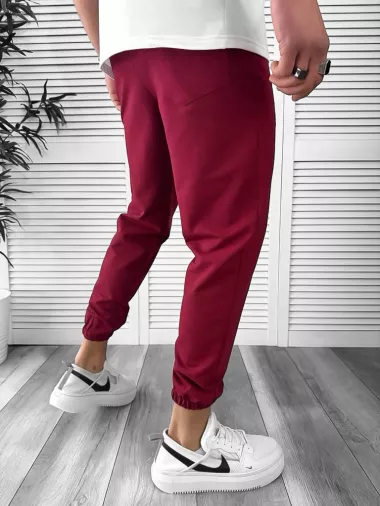 Trening barbati alb oversize cu imprimeu pantaloni plus bluza 12918 64-3.4.5
