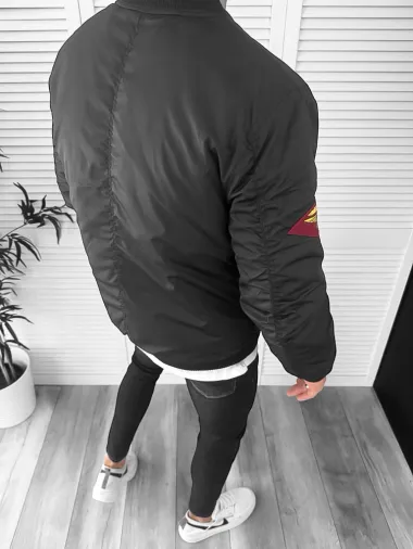 Geaca barbati de primavara cu stikere , neagra 13026 57-4 