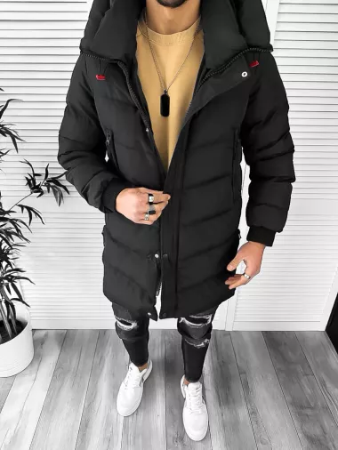 Geaca barbati groasa neagra de iarna 8080 