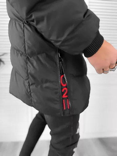 Geaca barbati groasa neagra de iarna 8080 