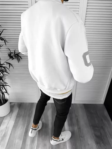 Geaca barbati de toamna cu imprimeu, alba K176 N7-4.1