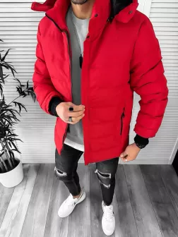 Geaca barbati de iarna, imblanita, rosie 3090 57-2