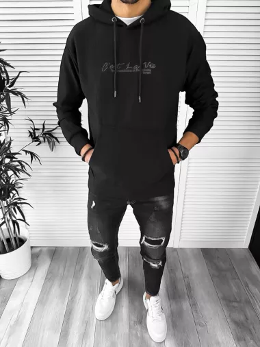 Hanorac barbati slim negru 3067 O6-4.1