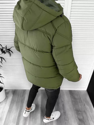 Geaca barbati de iarna, imblanita, kaki 5167 T11-1