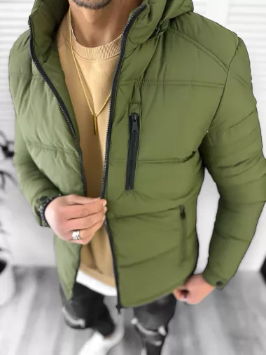 Geaca barbati de iarna, imblanita, kaki 5167 T11-1