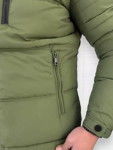 Geaca barbati de iarna, imblanita, kaki 5167 T11-1