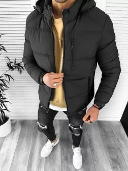 Geaca barbati de iarna, imblanita, neagra 5167 T50-2