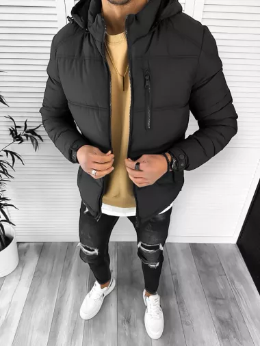 Geaca barbati de iarna, imblanita, neagra 5167 T50-2