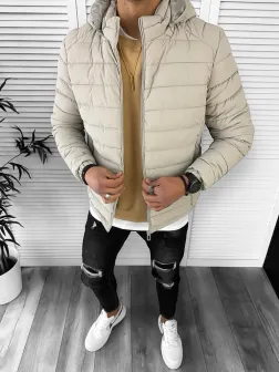 Geaca barbati de iarna, imblanita, bej 5188 D1-4