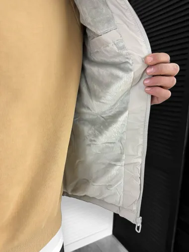 Geaca barbati de iarna, imblanita, bej 5188 D1-4