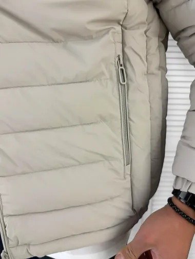 Geaca barbati de iarna, imblanita, bej 5188 D1-4