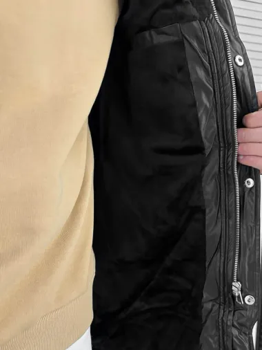 Geaca barbati de iarna,grosa, imblanita, neagra JUN9205 T9