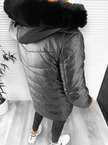 Geaca barbati de iarna,grosa, imblanita, neagra JUN9205 T9