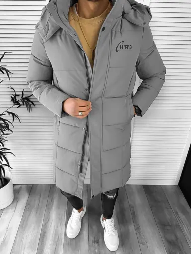 Geaca barbati groasa de iarna, gri A07 T57-4