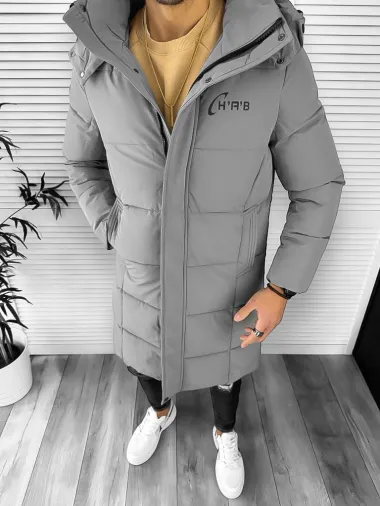 Geaca barbati groasa de iarna, gri A07 T57-4