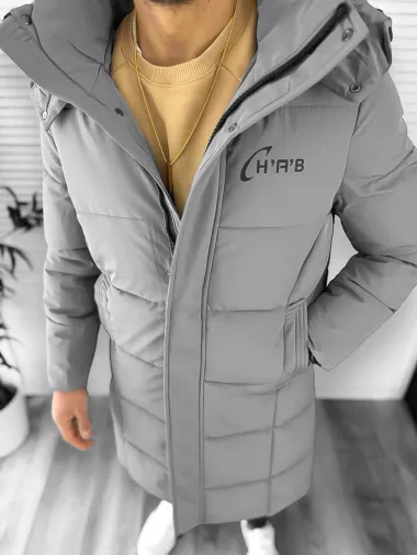 Geaca barbati groasa de iarna, gri A07 T57-4