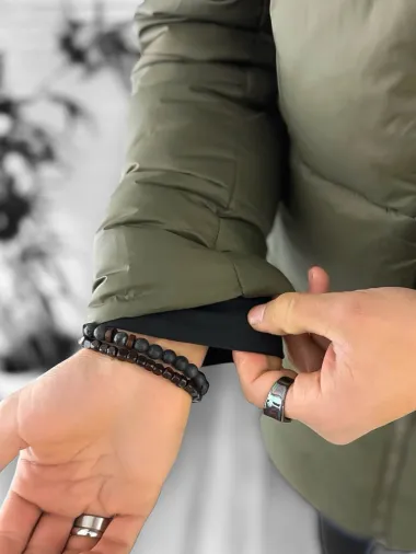 Geaca barbati groasa de iarna, kaki A08 T57-1