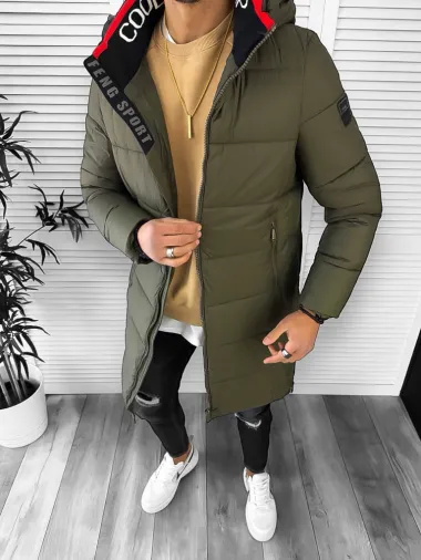 Geaca barbati groasa de iarna, kaki A08 T57-1