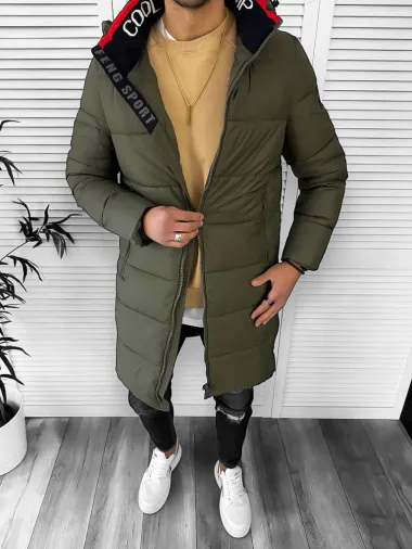 Geaca barbati groasa de iarna, kaki A08 T57-1