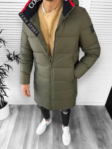 Geaca barbati groasa de iarna, kaki A08 T57-1