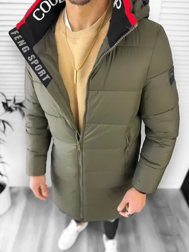 Geaca barbati groasa de iarna, kaki A08 T57-1