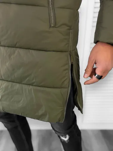 Geaca barbati groasa de iarna, kaki A08 T57-1