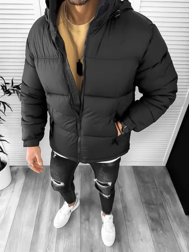 Geaca barbati de iarna neagra 2317 T57-3