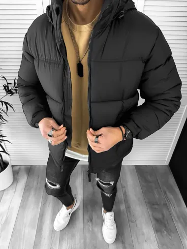 Geaca barbati de iarna neagra 2317 T57-3