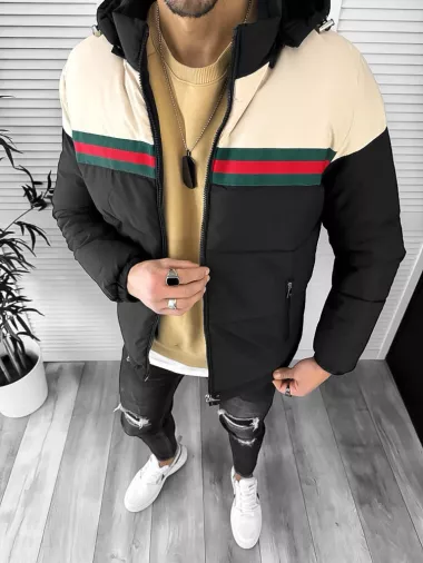 Geaca barbati de iarna, imblanita, bej 5152 T11-1