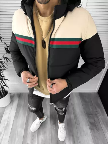 Geaca barbati de iarna, imblanita, bej 5152 T11-1