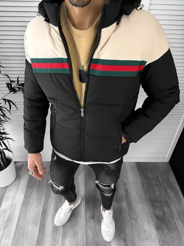 Geaca barbati de iarna, imblanita, bej 5152 T11-1