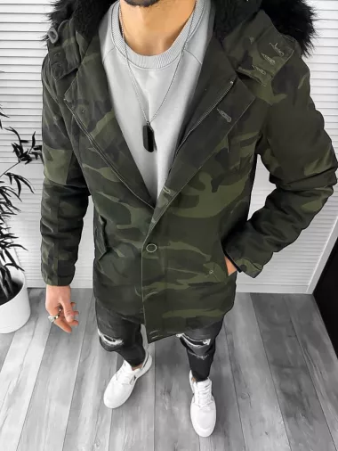 Geaca barbati de iarna PARKA, ARMY, Imblanita 888 57-2