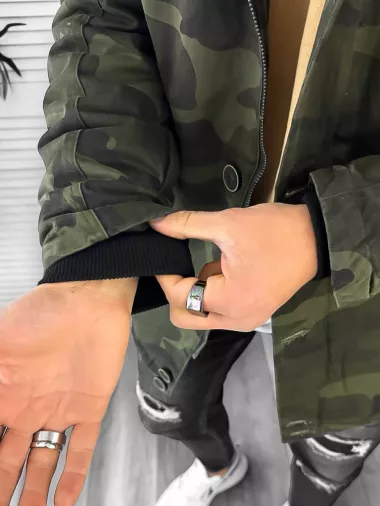 Geaca barbati de iarna PARKA, ARMY, Imblanita 888 57-2