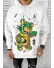 Hanorac barbati alb cu imprimeu slim fit k115 36-5 Hanorac barbati alb cu imprimeu slim fit k115 36-5