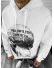 Hanorac barbati alb cu imprimeu slim fit k198 46-2