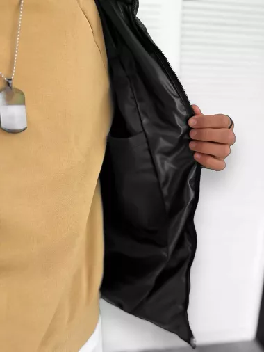 Geaca barbati groasa neagra de iarna cu gluga 12358 125-3