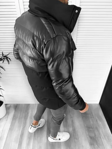 Geaca barbati groasa neagra de iarna 12348 D0-3