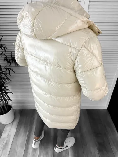 Geaca barbati de iarna, lunga, bej 5132 D0-5