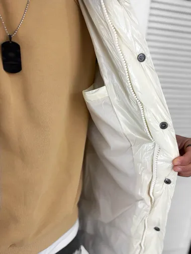 Geaca barbati de iarna, lunga, bej 5132 D0-5