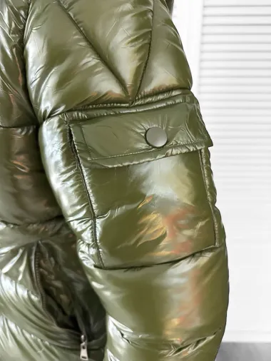 Geaca barbati de iarna, lunga, kaki 5132