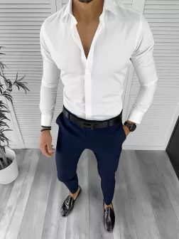 Camasa barbati, alba, slim fit,12989