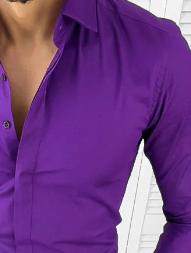 Camasa barbati mov inchis slim fit 12991 1-6