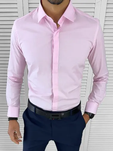 Camasa barbati roz slim fit 13006 E