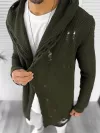 Cardigan barbati kaki cu gluga slim fit ZR T3559 U3-3