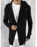 Cardigan barbati negru cu gluga slim fit ZR T3559 k7-5