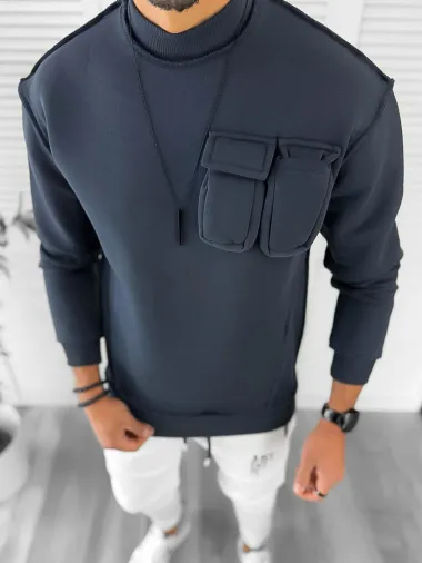 Hanorac barbati slim fit bleumarin K156 i1-2