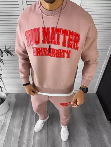 Trening barbati slim fit roz Pantaloni + Hanorac K170 O3-5.1